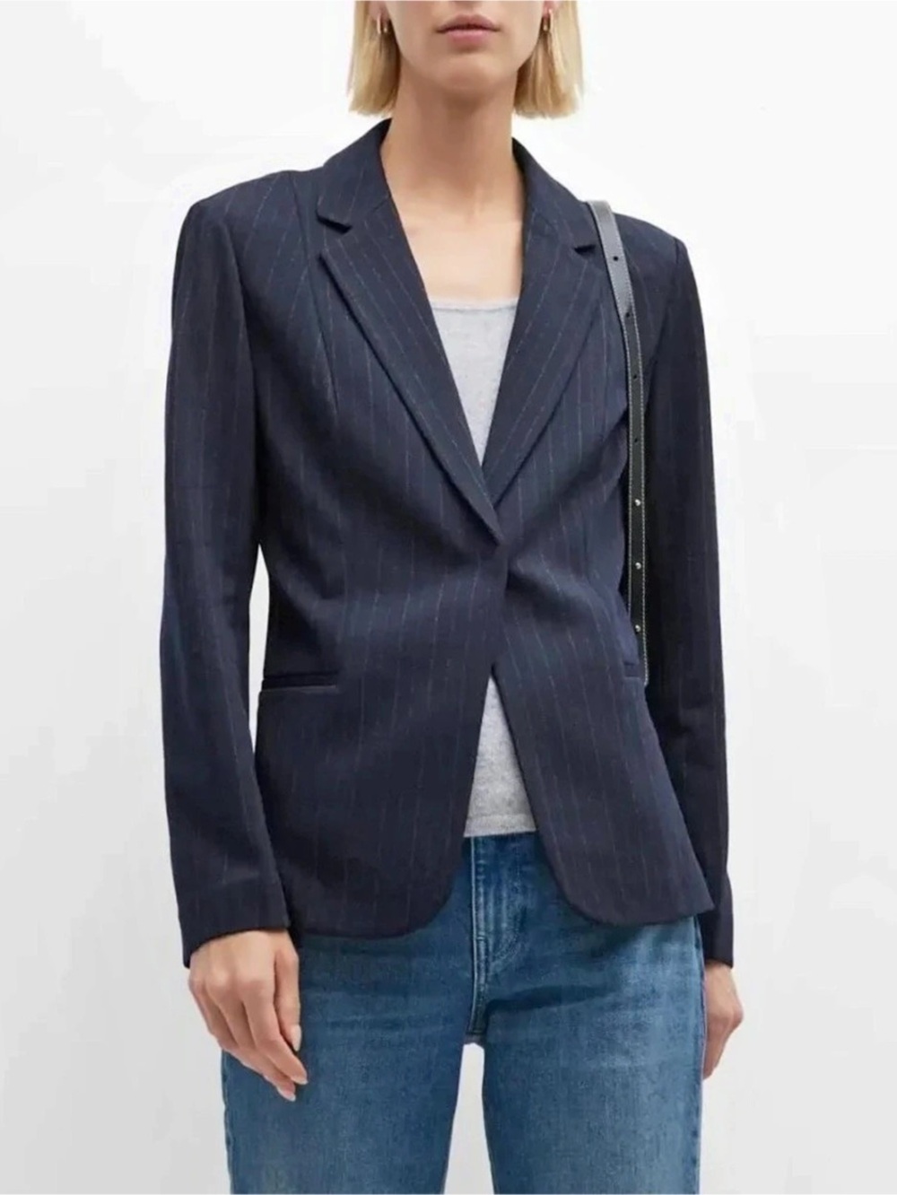 KOBI HALPERIN • Marian Blazer Jacket Navy pinstripe XXL soft style
